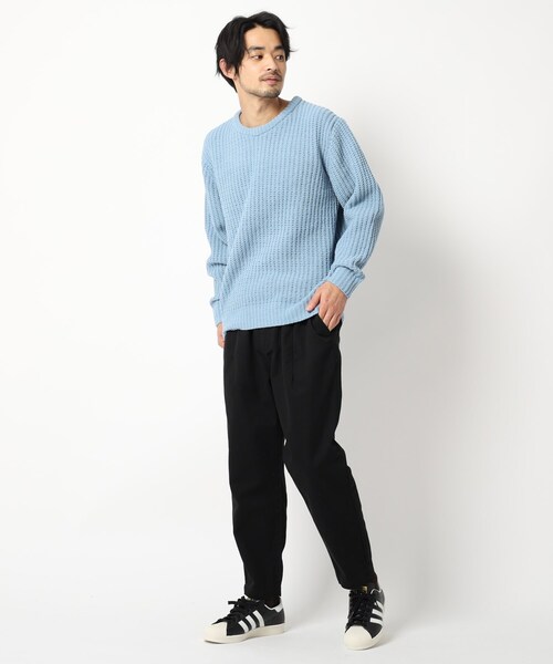 BASECONTROL(ベースコントロール)の「◆ポリエステル モールヤーン 畦編み クルーネックニット(ニット/セーター・メンズ・ライトグリーン系/サックスブルー/グレー系その他/キャメル/グレー/ライトグリーン・03/02/04)」の20枚目の写真