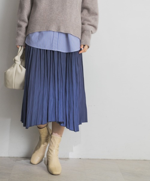 URBAN RESEARCH(アーバンリサーチ)の「ランダムヘムプリーツギャザースカート(スカート・レディース・イエロー/ブルー/ブラウン系その他/ベージュ系その他・FREE)」の18枚目の写真