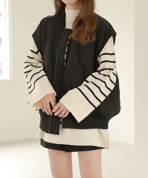 Heather（ヘザー）の「ハイネックボーダーチュニックニット  264778（ニット/セーター・レディース・ホワイト系その他/ブラック系その他/グリーン系その他・FREE）」の8枚目の写真