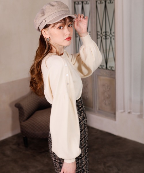 LIPSERVICE（リップサービス）の「ショルダーボタン2wayニットトップス（ニット/セーター・レディース・ホワイト/パープル/グリーン/ピンクベージュ/ブラック・FREE）」の22枚目の写真