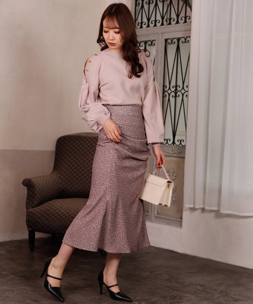 LIPSERVICE（リップサービス）の「ショルダーボタン2wayニットトップス（ニット/セーター・レディース・ホワイト/パープル/グリーン/ピンクベージュ/ブラック・FREE）」の7枚目の写真