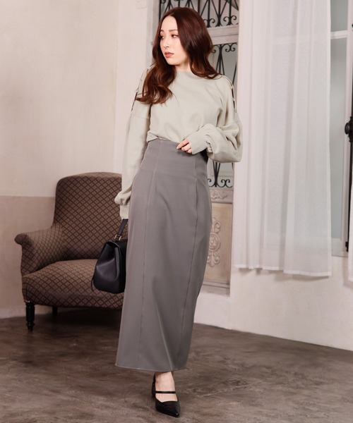 LIPSERVICE（リップサービス）の「ショルダーボタン2wayニットトップス（ニット/セーター・レディース・ホワイト/パープル/グリーン/ピンクベージュ/ブラック・FREE）」の8枚目の写真