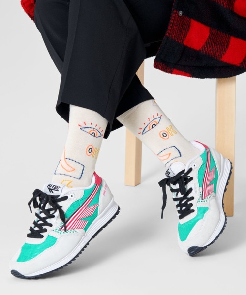 Happy Socks(ハッピーソックス)の「Happy Socks Good Times クルーソックス 10211056(ソックス/靴下・レディース・ホワイト/ブラック・M/L)」の5枚目の写真