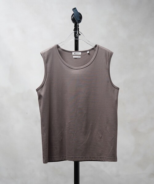 tk.TAKEO KIKUCHI(ティーケータケオキクチ)の「◆ハイゲージスムースタンクトップ(タンクトップ・メンズ・サンドベージュ/ブラック/ホワイト/チャコールグレー・02/03/04)」の4枚目の写真