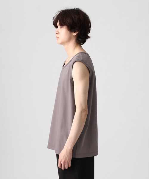 tk.TAKEO KIKUCHI(ティーケータケオキクチ)の「◆ハイゲージスムースタンクトップ(タンクトップ・メンズ・サンドベージュ/ブラック/ホワイト/チャコールグレー・02/03/04)」の7枚目の写真
