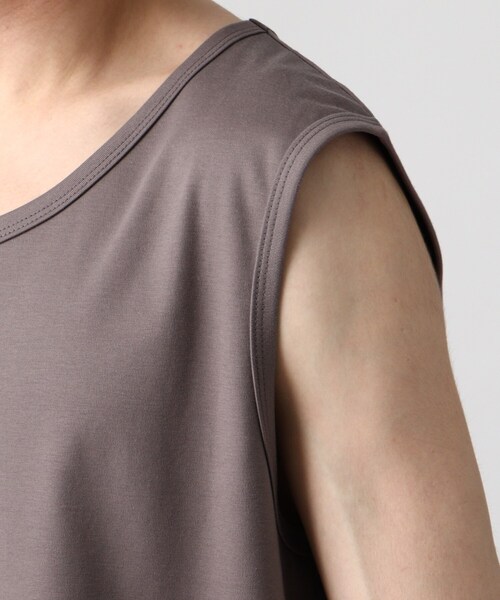 tk.TAKEO KIKUCHI(ティーケータケオキクチ)の「◆ハイゲージスムースタンクトップ(タンクトップ・メンズ・サンドベージュ/ブラック/ホワイト/チャコールグレー・02/03/04)」の10枚目の写真