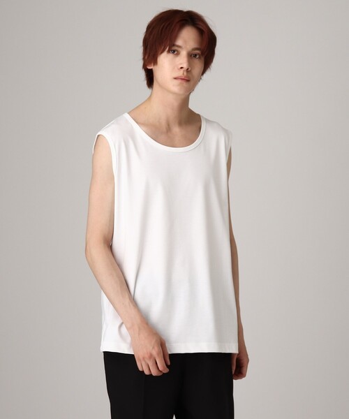 tk.TAKEO KIKUCHI(ティーケータケオキクチ)の「◆ハイゲージスムースタンクトップ(タンクトップ・メンズ・サンドベージュ/ブラック/ホワイト/チャコールグレー・02/03/04)」の14枚目の写真