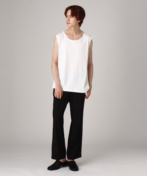 tk.TAKEO KIKUCHI(ティーケータケオキクチ)の「◆ハイゲージスムースタンクトップ(タンクトップ・メンズ・サンドベージュ/ブラック/ホワイト/チャコールグレー・02/03/04)」の15枚目の写真