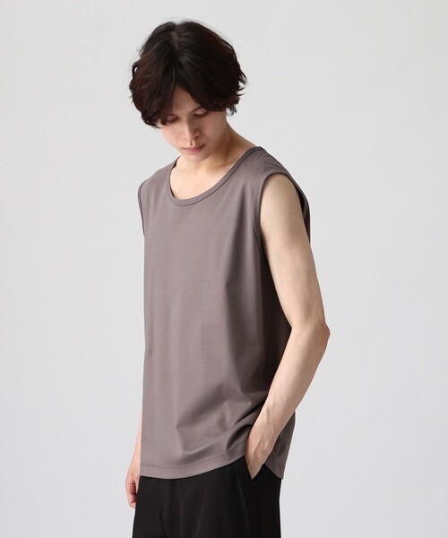 tk.TAKEO KIKUCHI(ティーケータケオキクチ)の「◆ハイゲージスムースタンクトップ(タンクトップ・メンズ・サンドベージュ/ブラック/ホワイト/チャコールグレー・02/03/04)」の19枚目の写真