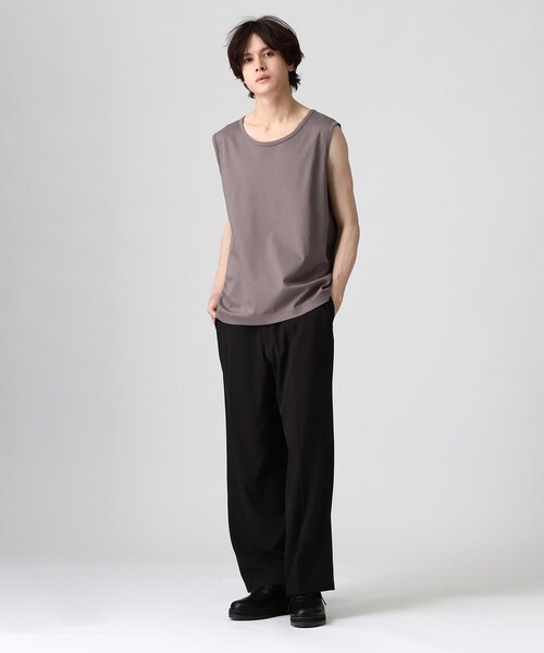 tk.TAKEO KIKUCHI(ティーケータケオキクチ)の「◆ハイゲージスムースタンクトップ(タンクトップ・メンズ・サンドベージュ/ブラック/ホワイト/チャコールグレー・02/03/04)」の20枚目の写真