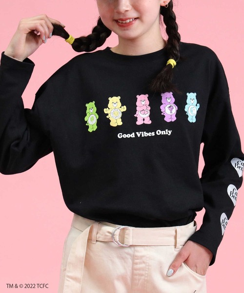 VIVIAN BLUE（ビビアンブルー）の「【VIVIAN BLUE】ケアベアプリントロングTシャツ（Tシャツ/カットソー・キッズ・ブラック/ベージュ/イエロー/ブルー・120/130/140/150）」の10枚目の写真