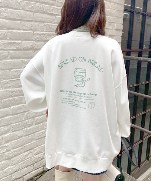 OLIVE des OLIVE（オリーブデオリーブ）の「トーストフレンズプルオーバー/スウェット/トレーナー（スウェット・レディース・ライトグレー/オフホワイト/ピンク/ミント/スミクロ・FREE）」の17枚目の写真