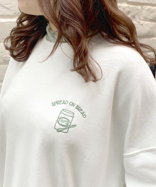 OLIVE des OLIVE（オリーブデオリーブ）の「トーストフレンズプルオーバー/スウェット/トレーナー（スウェット・レディース・ライトグレー/オフホワイト/ピンク/ミント/スミクロ・FREE）」の11枚目の写真