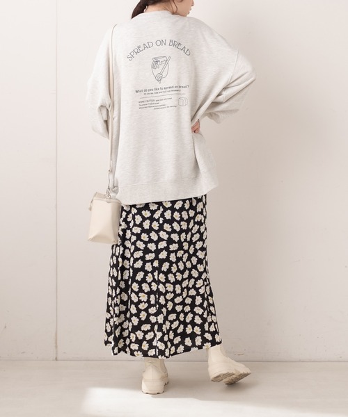 OLIVE des OLIVE（オリーブデオリーブ）の「トーストフレンズプルオーバー/スウェット/トレーナー（スウェット・レディース・ライトグレー/オフホワイト/ピンク/ミント/スミクロ・FREE）」の7枚目の写真