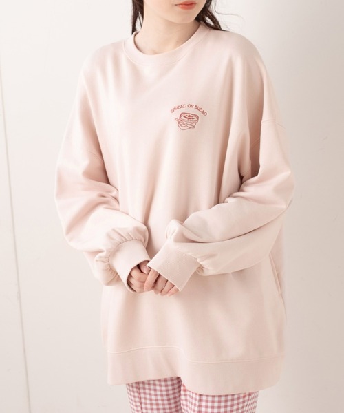 OLIVE des OLIVE（オリーブデオリーブ）の「トーストフレンズプルオーバー/スウェット/トレーナー（スウェット・レディース・ライトグレー/オフホワイト/ピンク/ミント/スミクロ・FREE）」の14枚目の写真