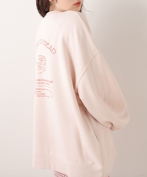 OLIVE des OLIVE（オリーブデオリーブ）の「トーストフレンズプルオーバー/スウェット/トレーナー（スウェット・レディース・ライトグレー/オフホワイト/ピンク/ミント/スミクロ・FREE）」の8枚目の写真