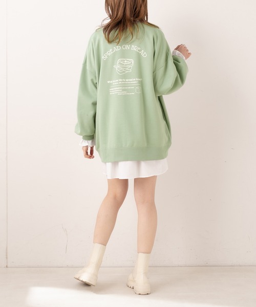 OLIVE des OLIVE（オリーブデオリーブ）の「トーストフレンズプルオーバー/スウェット/トレーナー（スウェット・レディース・ライトグレー/オフホワイト/ピンク/ミント/スミクロ・FREE）」の21枚目の写真