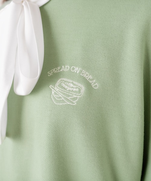 OLIVE des OLIVE（オリーブデオリーブ）の「トーストフレンズプルオーバー/スウェット/トレーナー（スウェット・レディース・ライトグレー/オフホワイト/ピンク/ミント/スミクロ・FREE）」の9枚目の写真