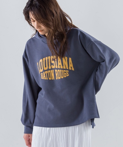 socolla（ソコラ）の「【socolla】カレッジロゴスウェットパーカー（パーカー・レディース・ネイビー/グリーン/ベージュ/グレー・M）」の7枚目の写真