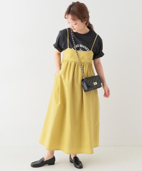 美品　SLOBE IENA ギャザードロストキャミワンピース SLOBE IENA（スローブイエナ）の「ギャザーキャミワンピース