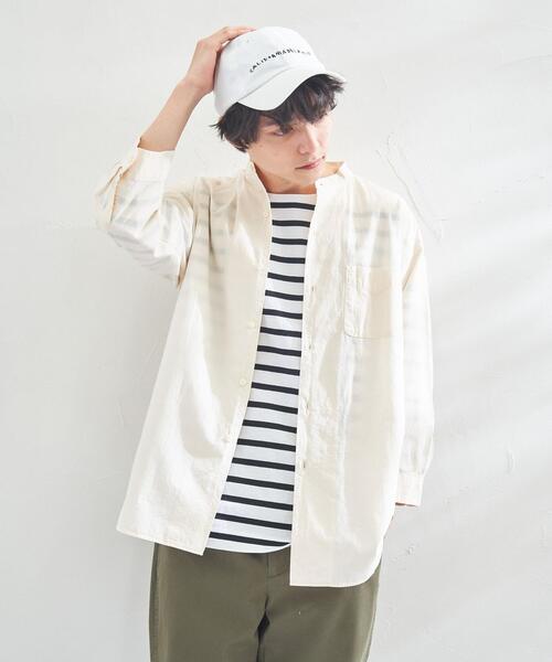 強撚バンドカラー7分袖シャツ メンズ Men Coen コーエン 公式ファッション通販 強撚バンドカラー7分袖シャツ メンズ Men Coen コーエン 公式ファッション通販