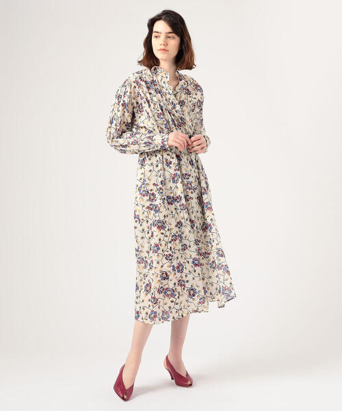 ISABEL MARANT（イザベルマラン）の「ISABEL MARANT ETOILE MAELYS コットン プリントロングワンピース（ワンピース・レディース・ホワイト系その他/ブルー系その他4・34/36）」の2枚目の写真