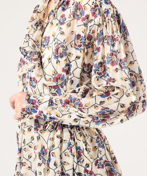 ISABEL MARANT（イザベルマラン）の「ISABEL MARANT ETOILE MAELYS コットン プリントロングワンピース（ワンピース・レディース・ホワイト系その他/ブルー系その他4・34/36）」の9枚目の写真