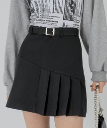 ベルトセット半プリーツミニスカート