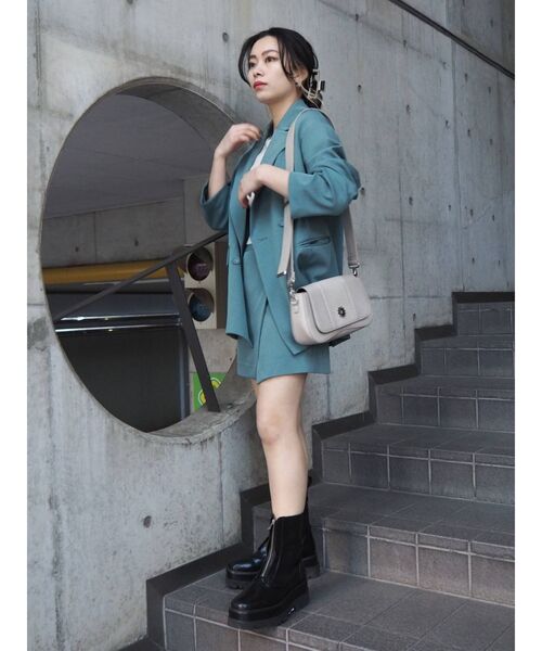 EVRIS（エヴリス）の「BASICルーズジャケット【セットアップ着用可能】（テーラードジャケット・レディース・ベージュ/オレンジ/グリーン・FREE）」の16枚目の写真