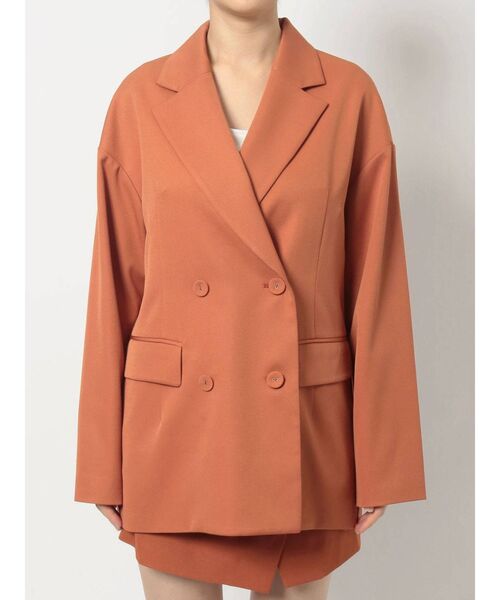 EVRIS（エヴリス）の「BASICルーズジャケット【セットアップ着用可能】（テーラードジャケット・レディース・ベージュ/オレンジ/グリーン・FREE）」の15枚目の写真