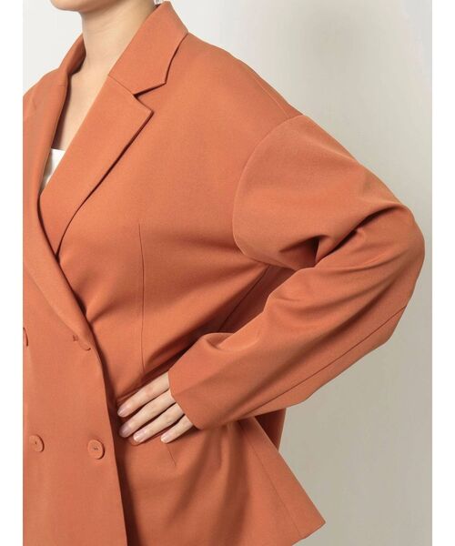 EVRIS（エヴリス）の「BASICルーズジャケット【セットアップ着用可能】（テーラードジャケット・レディース・ベージュ/オレンジ/グリーン・FREE）」の11枚目の写真