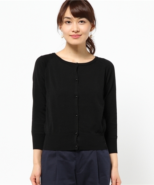 Tiara（ティアラ）の「【Ballerina】T/Cラグランカーディガン（カーディガン/ボレロ・レディース・オフホワイト/ブラック/ライトピンク・9）」の5枚目の写真