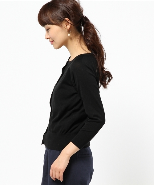 Tiara（ティアラ）の「【Ballerina】T/Cラグランカーディガン（カーディガン/ボレロ・レディース・オフホワイト/ブラック/ライトピンク・9）」の6枚目の写真