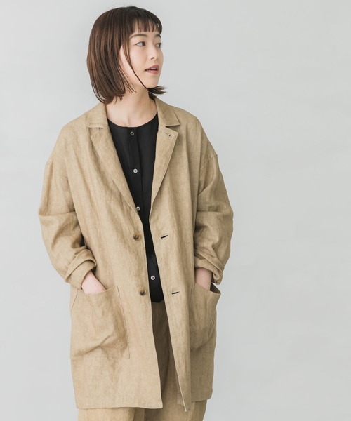 かぐれ リネン テーラードジャケット ナチュラル 初コラボレーション 「北欧、暮らしの道具店」 × 「かぐれ