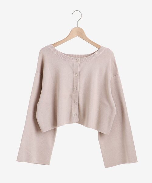 MAJESTIC LEGON（マジェスティックレゴン）の「2wayショートニットカーディガン（ニット/セーター・レディース・オフホワイト/イエロー/ブルー/ライトグリーン/ピンクベージュ・MEDIUM）」の6枚目の写真