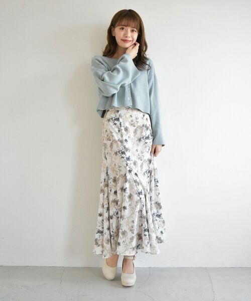 MAJESTIC LEGON（マジェスティックレゴン）の「2wayショートニットカーディガン（ニット/セーター・レディース・オフホワイト/イエロー/ブルー/ライトグリーン/ピンクベージュ・MEDIUM）」の10枚目の写真