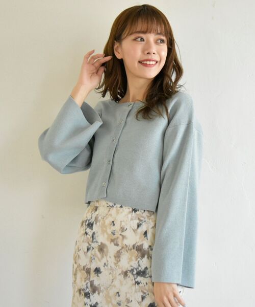 MAJESTIC LEGON（マジェスティックレゴン）の「2wayショートニットカーディガン（ニット/セーター・レディース・オフホワイト/イエロー/ブルー/ライトグリーン/ピンクベージュ・MEDIUM）」の14枚目の写真