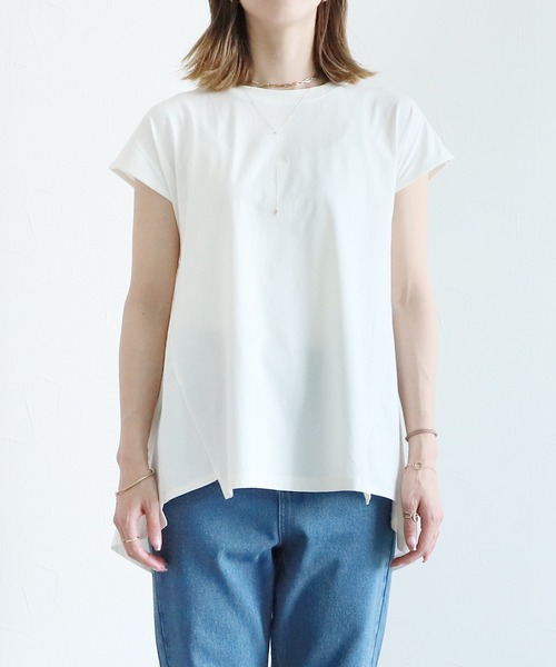 reca(レカ)の「バッグ切り替えフレアカットソー(Tシャツ/カットソー・レディース・グレイッシュベージュ/オフホワイト/モカ/ブラック・M)」の16枚目の写真