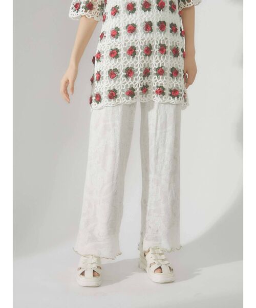 merry jenny（メリージェニー）の「シアーニットラメメロウパンツ（その他パンツ・レディース・ブラック/アイボリー・FREE）」の12枚目の写真