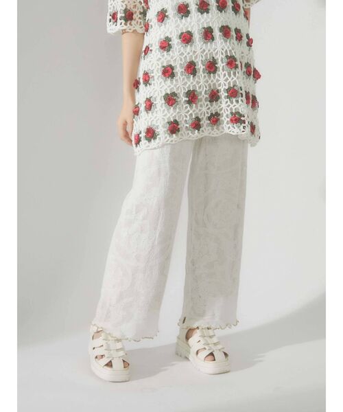 merry jenny（メリージェニー）の「シアーニットラメメロウパンツ（その他パンツ・レディース・ブラック/アイボリー・FREE）」の9枚目の写真