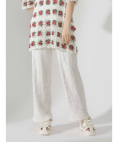 merry jenny（メリージェニー）の「シアーニットラメメロウパンツ（その他パンツ・レディース・ブラック/アイボリー・FREE）」の18枚目の写真