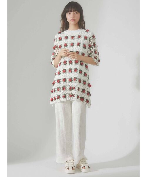 merry jenny（メリージェニー）の「シアーニットラメメロウパンツ（その他パンツ・レディース・ブラック/アイボリー・FREE）」の3枚目の写真