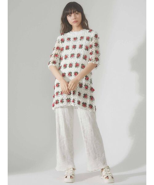 merry jenny（メリージェニー）の「シアーニットラメメロウパンツ（その他パンツ・レディース・ブラック/アイボリー・FREE）」の15枚目の写真