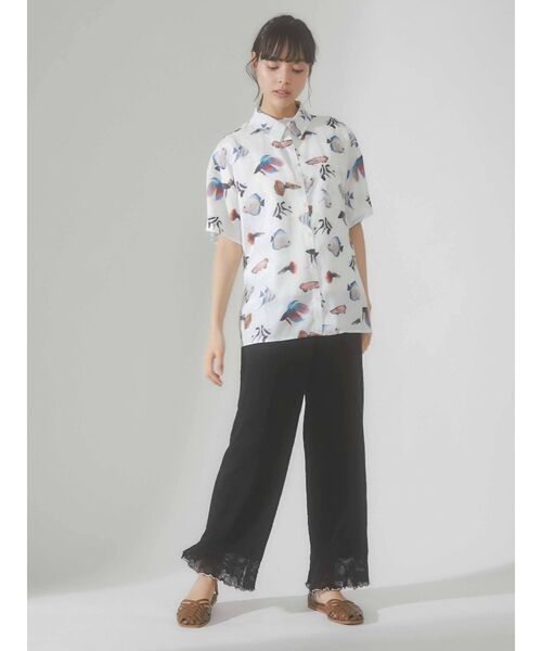 merry jenny（メリージェニー）の「シアーニットラメメロウパンツ（その他パンツ・レディース・ブラック/アイボリー・FREE）」の10枚目の写真