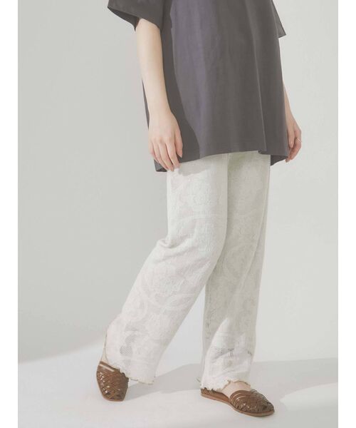 merry jenny（メリージェニー）の「シアーニットラメメロウパンツ（その他パンツ・レディース・ブラック/アイボリー・FREE）」の16枚目の写真