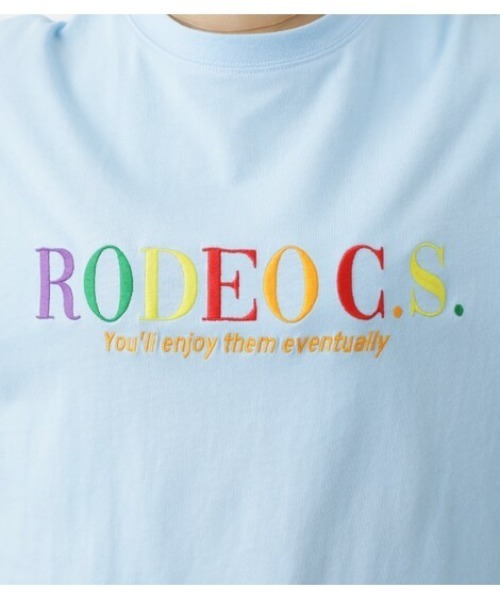 RODEO CROWNS WIDE BOWL(ロデオクラウンズワイドボウル)の「レインボーロゴ刺繍ロングTシャツ(Tシャツ/カットソー・レディース・ホワイト/ブラック/サックスブルー・FREE)」の16枚目の写真