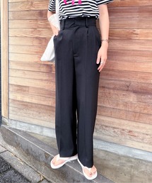 feepur | センタープレスワイドベルトカラーパンツ(スラックス)