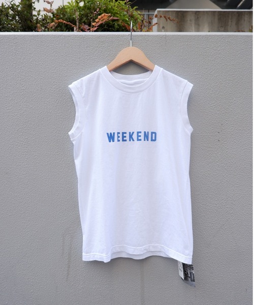 FUNG(ファング)の「FUNG/ファング Sleeveless T weekend スリーブレスティー ”ウィークエンド”(タンクトップ・レディース・ホワイト・SMALL)」の1枚目の写真