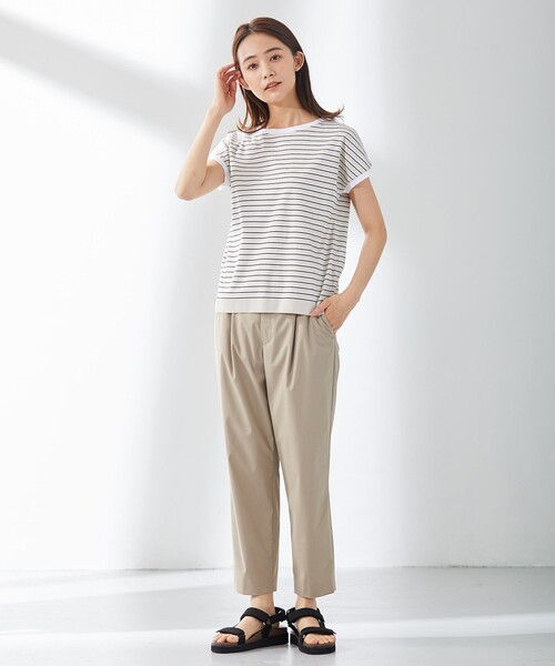 J.PRESS Ladies(J.プレス レディス)の「フライスボーダー カットソー(Tシャツ/カットソー・レディース・ベージュ系1/ネイビー系1/ホワイト系1・SMALL)」の4枚目の写真