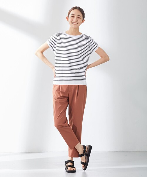 J.PRESS Ladies(J.プレス レディス)の「フライスボーダー カットソー(Tシャツ/カットソー・レディース・ベージュ系1/ネイビー系1/ホワイト系1・SMALL)」の6枚目の写真